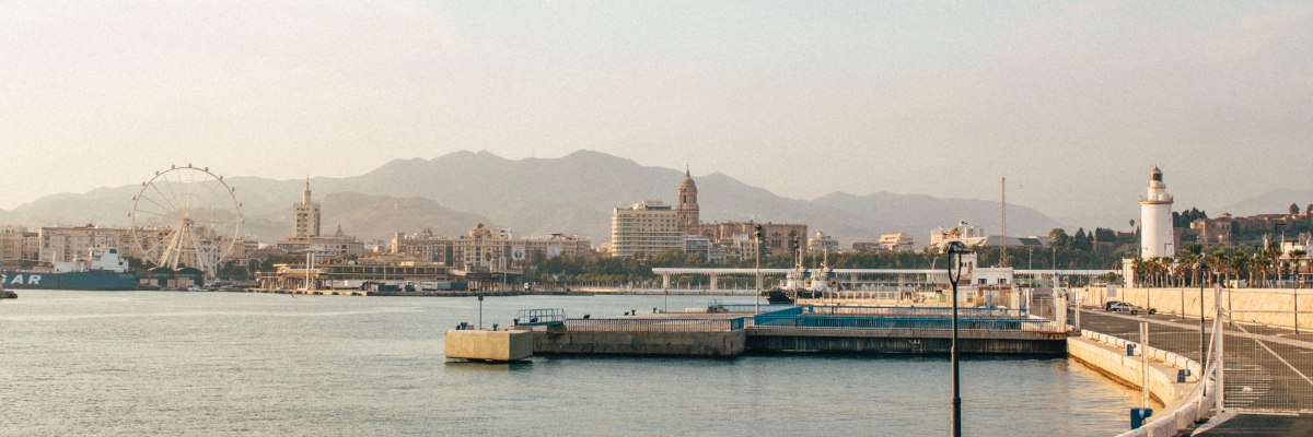 an oceanside view of Malaga, Spain
